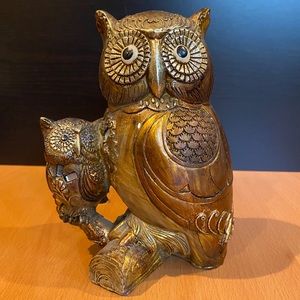 Wooden owl figurine